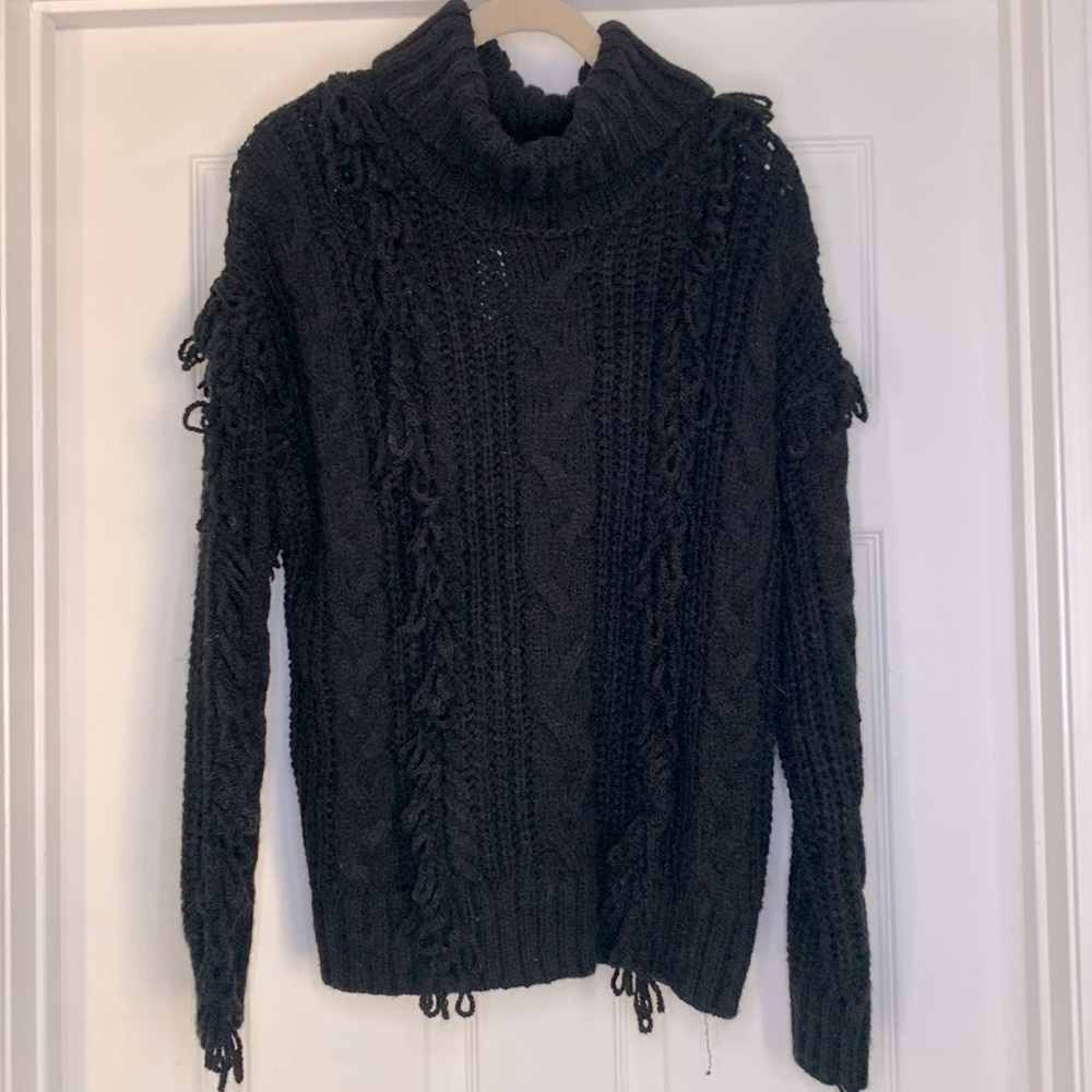 Wynette XL Turtleneck Fringe Sweater
